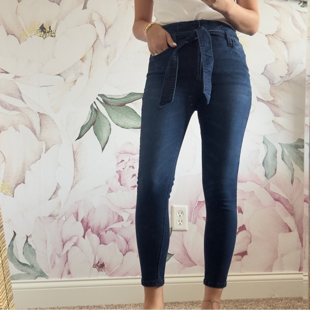 Tinsel Belted High Rise Skinny Ankle Women's Jeans Size 27